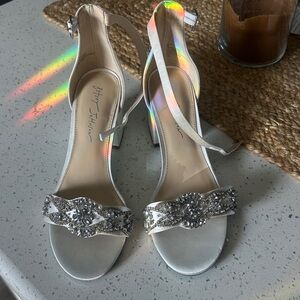 Betsey Johnson Silver Crystal Embellished Heels
